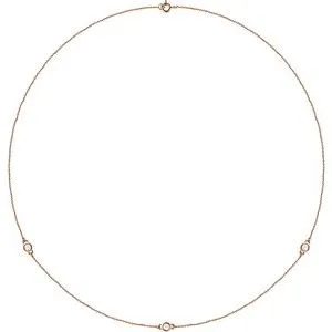 14K Rose 1/4 CTW Natural Diamond 3-Station 18" Necklace