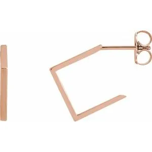 14K Rose 15.76 mm Geometric Hoop Earrings