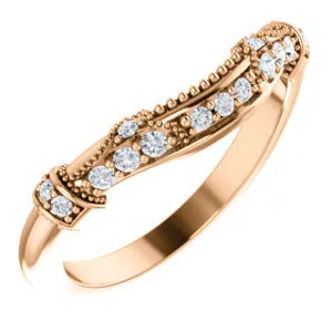 14K Rose 1/6 CTW Diamond Vintage-Inspired Matching Band