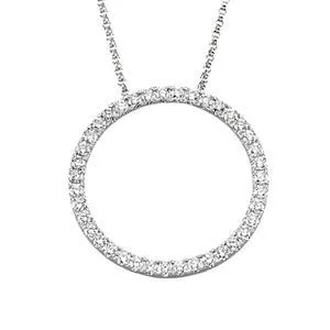 14k Rose Gold 1 CTW Diamond Circle 18" Necklace