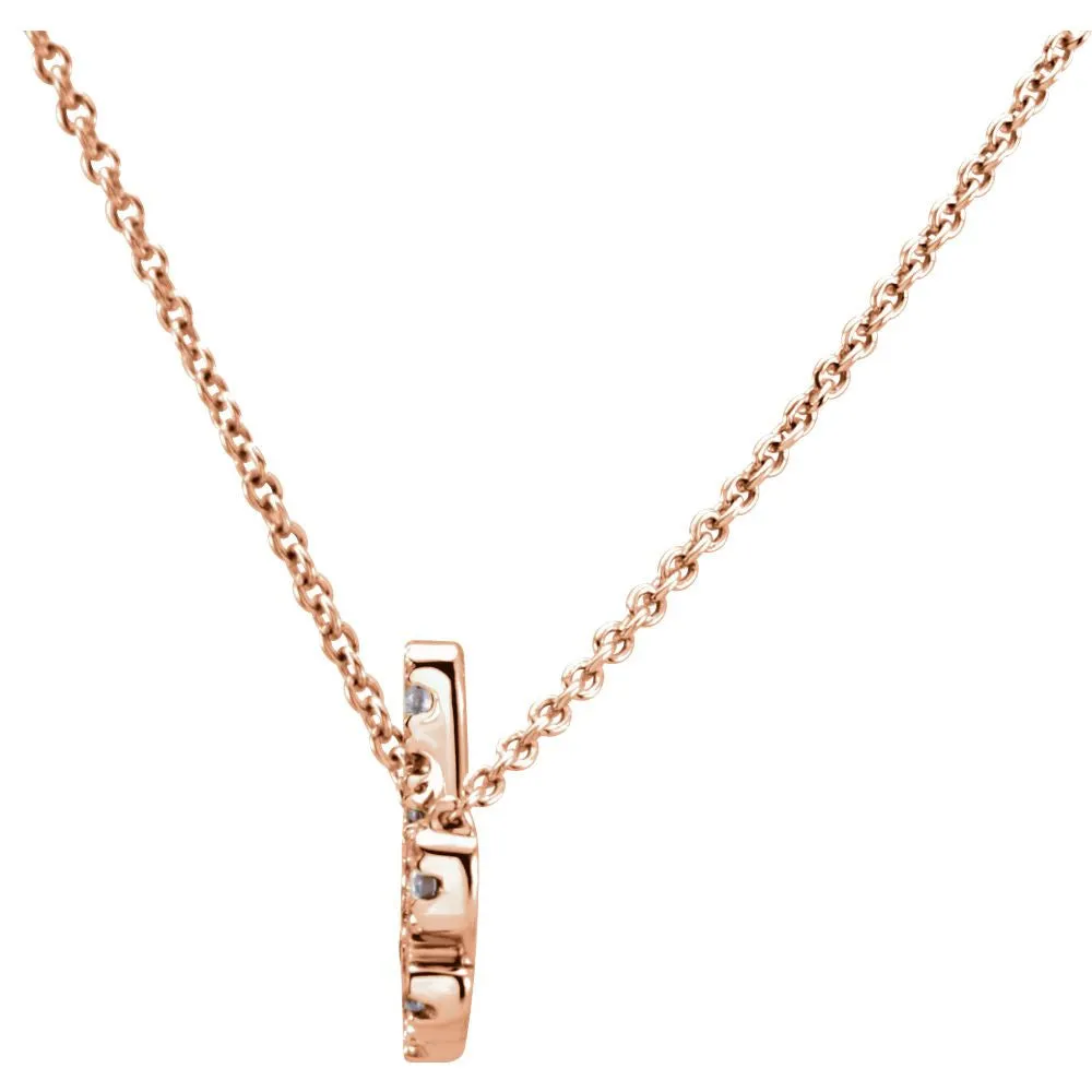 14k Rose Gold 1/4 CTW Diamond 18" Necklace