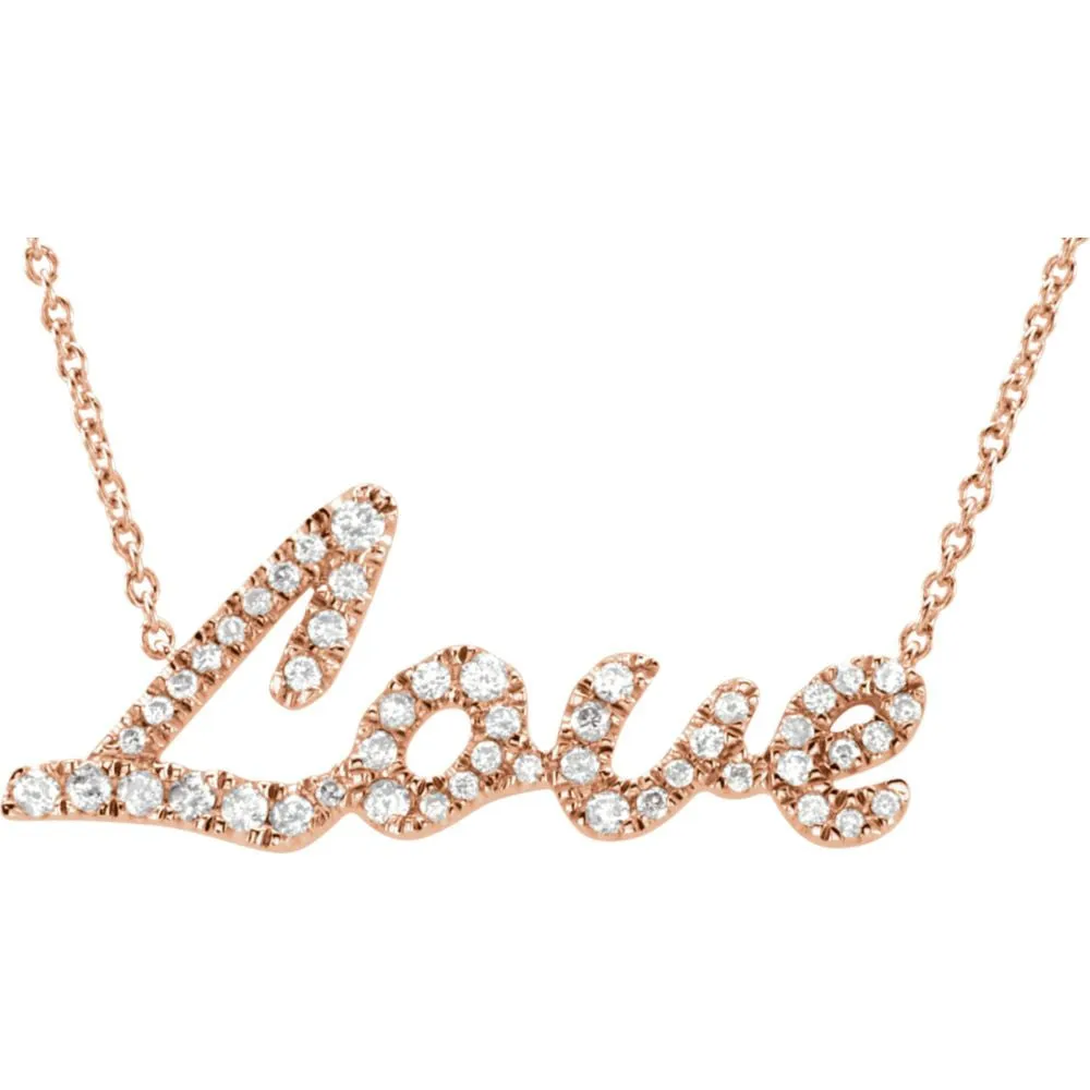 14k Rose Gold 1/4 CTW Diamond 18" Necklace