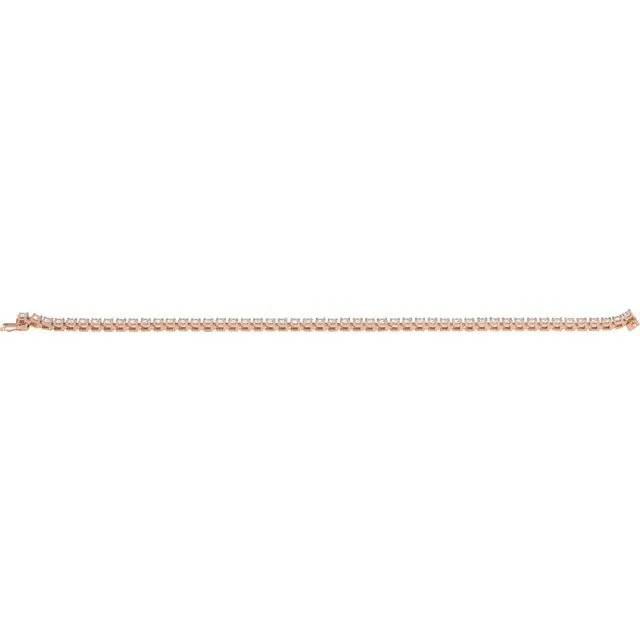 14K Rose Gold 4 CTW Natural Diamond Line 7 1/4" Bracelet