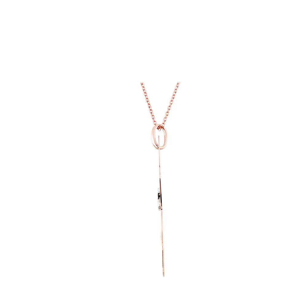 14k Rose Gold & White .08 CTW Diamond Heart Necklace