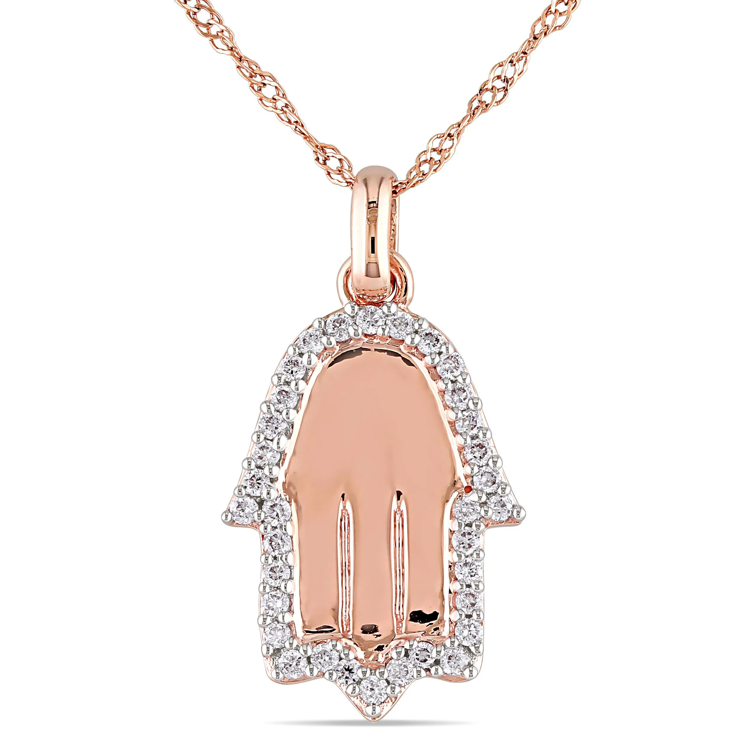 14K Rose Gold Hamsa Necklace
