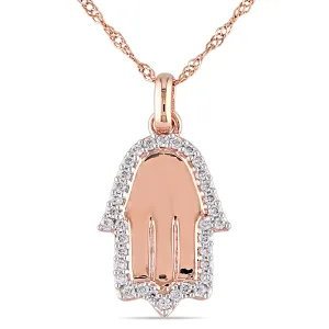 14K Rose Gold Hamsa Necklace