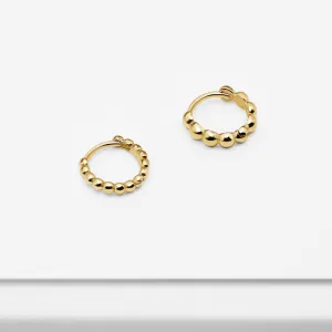 14k Solid Gold Ball Hoop Earring