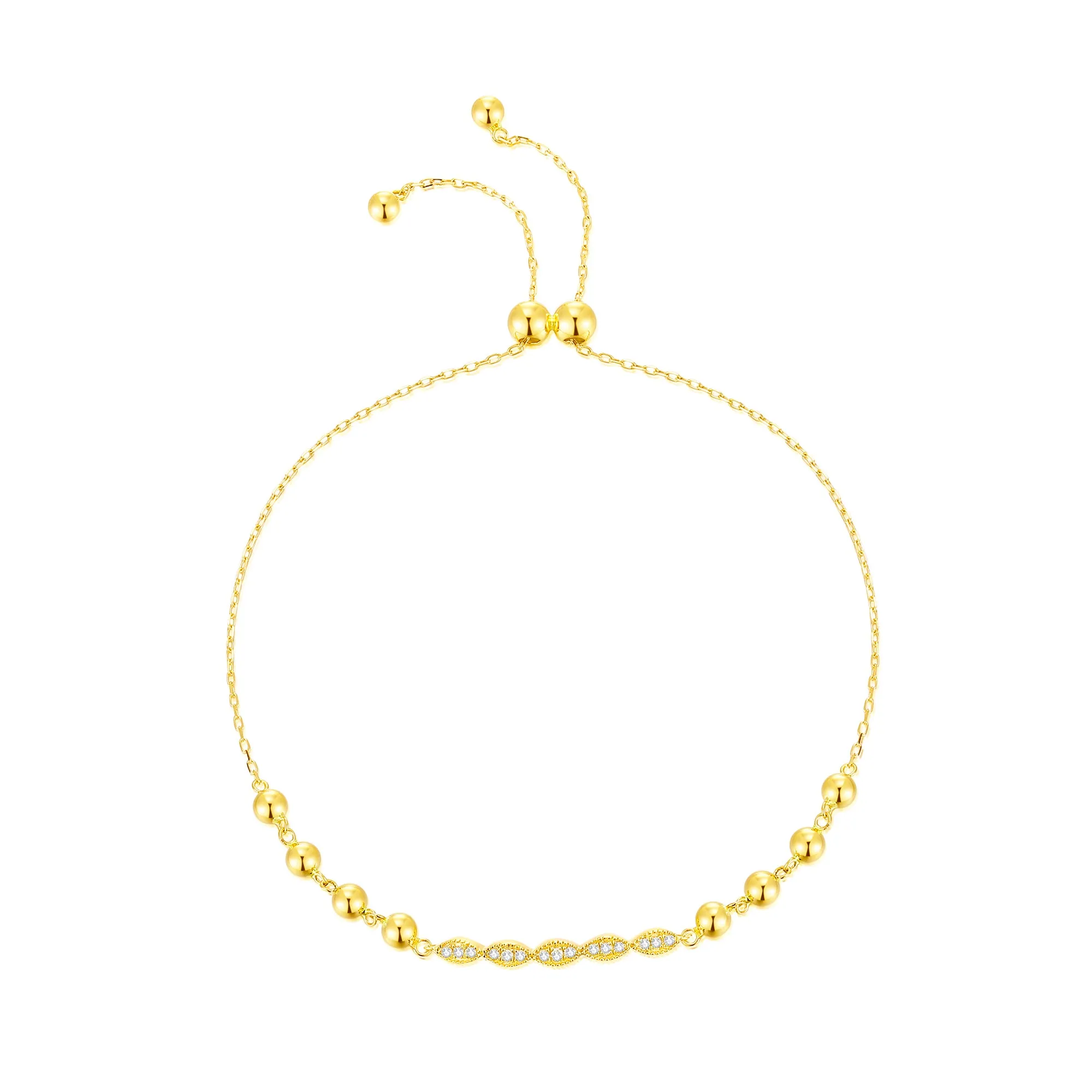 14K Solid Gold Bracelet Exclusively Handcrafted 0.065 Carat Natural Diamond (H-F Color, VS1-VS2 Clarity)