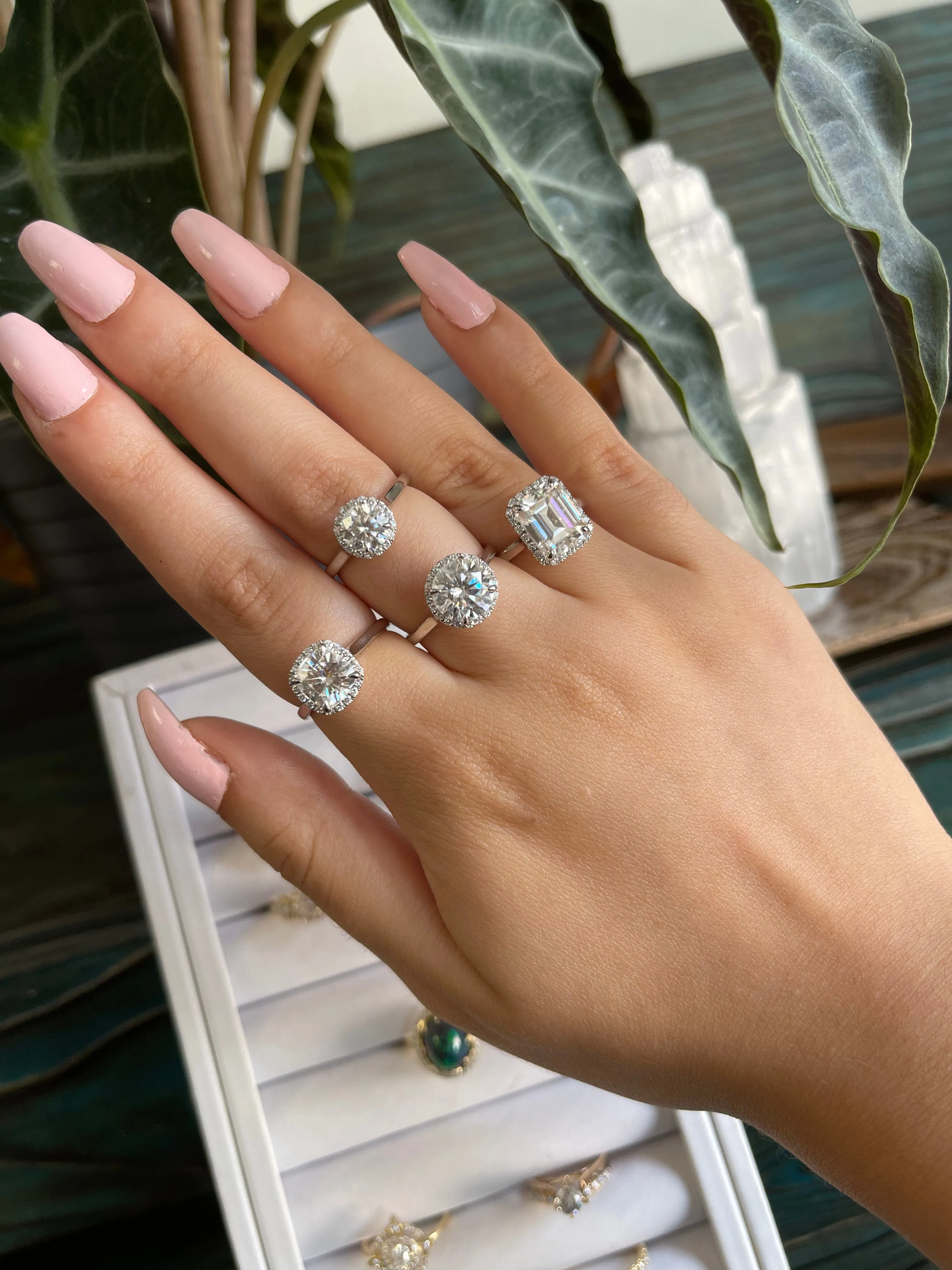14K Solid Moissanite Ring