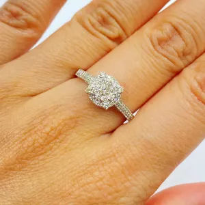 14K Sydney Circle Halo Diamond Ring