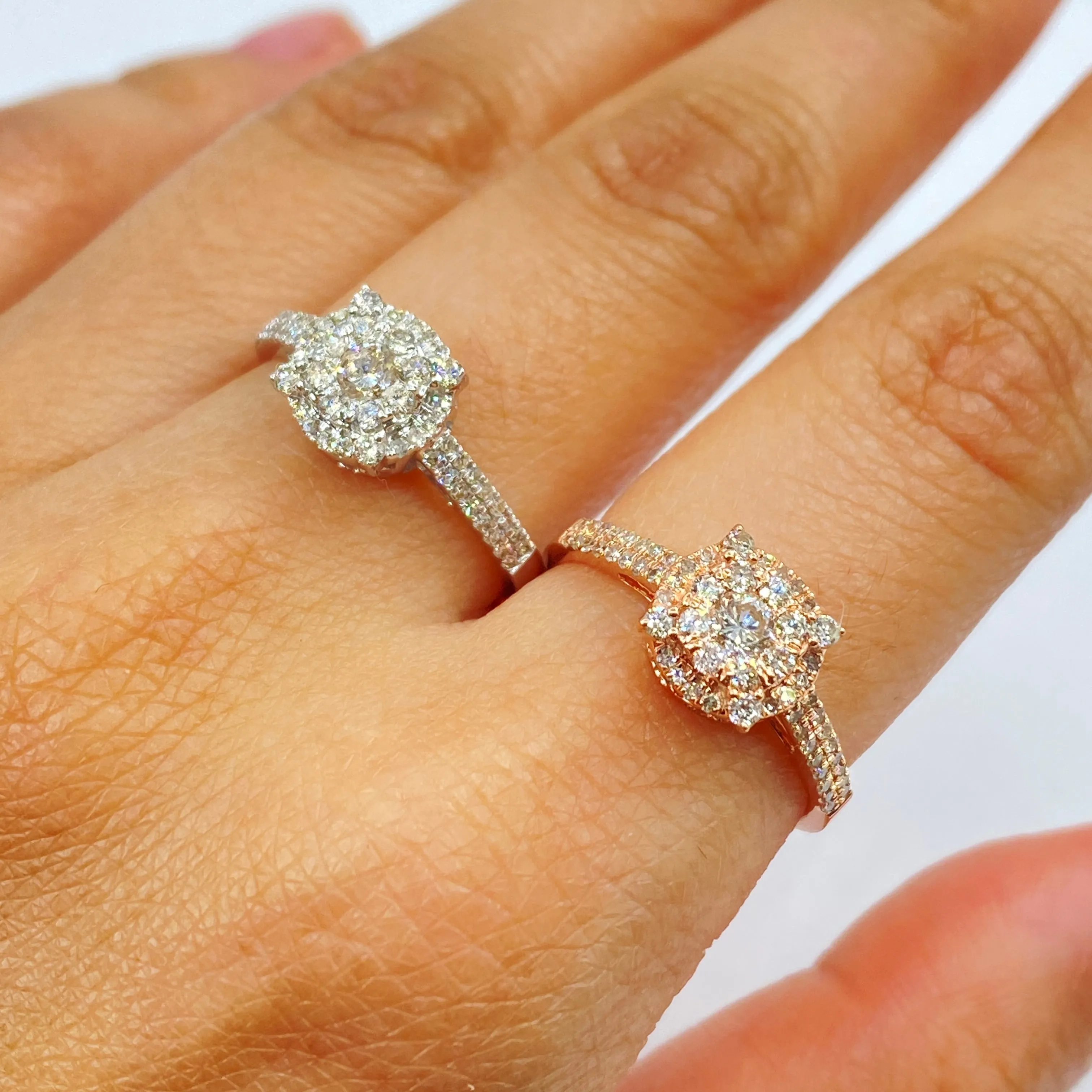 14K Sydney Circle Halo Diamond Ring