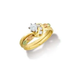 14K Vibrant Diamond - Black Hills Gold Engagement & Wedding Ring Set