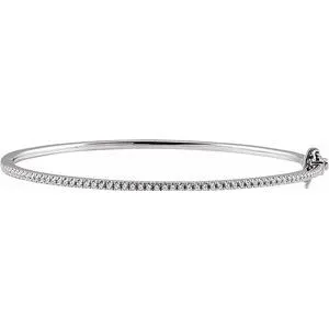 14K White 1/2 CTW Diamond Pavé 7" Bracelet