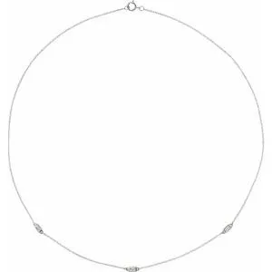 14K White 1/5 CTW Diamond 3-Station 18" Necklace