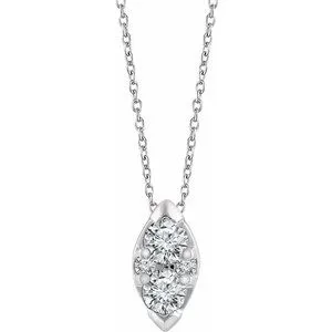 14K White 1/8 CTW Diamond 16-18" Necklace