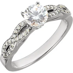 14K White 3/4 CTW Diamond Engagement Ring