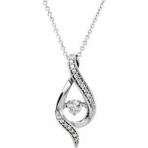 14K White 3/8 CTW Diamond Mystara® 16-18"  Necklace