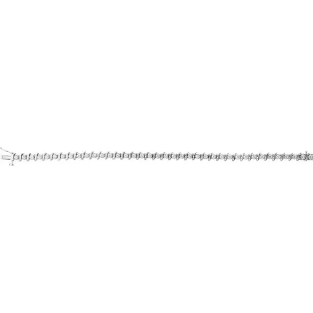 14K White Gold 1 1/2 CTW Natural Diamond Line 7 1/4" Bracelet