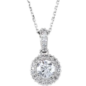 14k White Gold 1 CTW Diamond 18" Necklace
