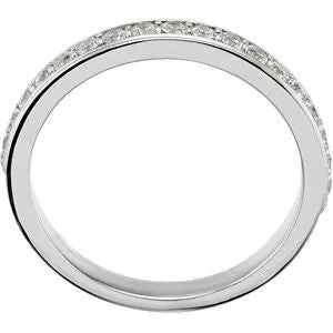 14k White Gold 1/3 CTW Diamond Band for 5.8 & 6.5mm Round Engagement Ring, Size 7