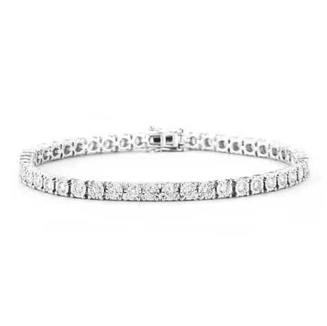 14K White Gold (3.00ct) Diamond Tennis Bracelet
