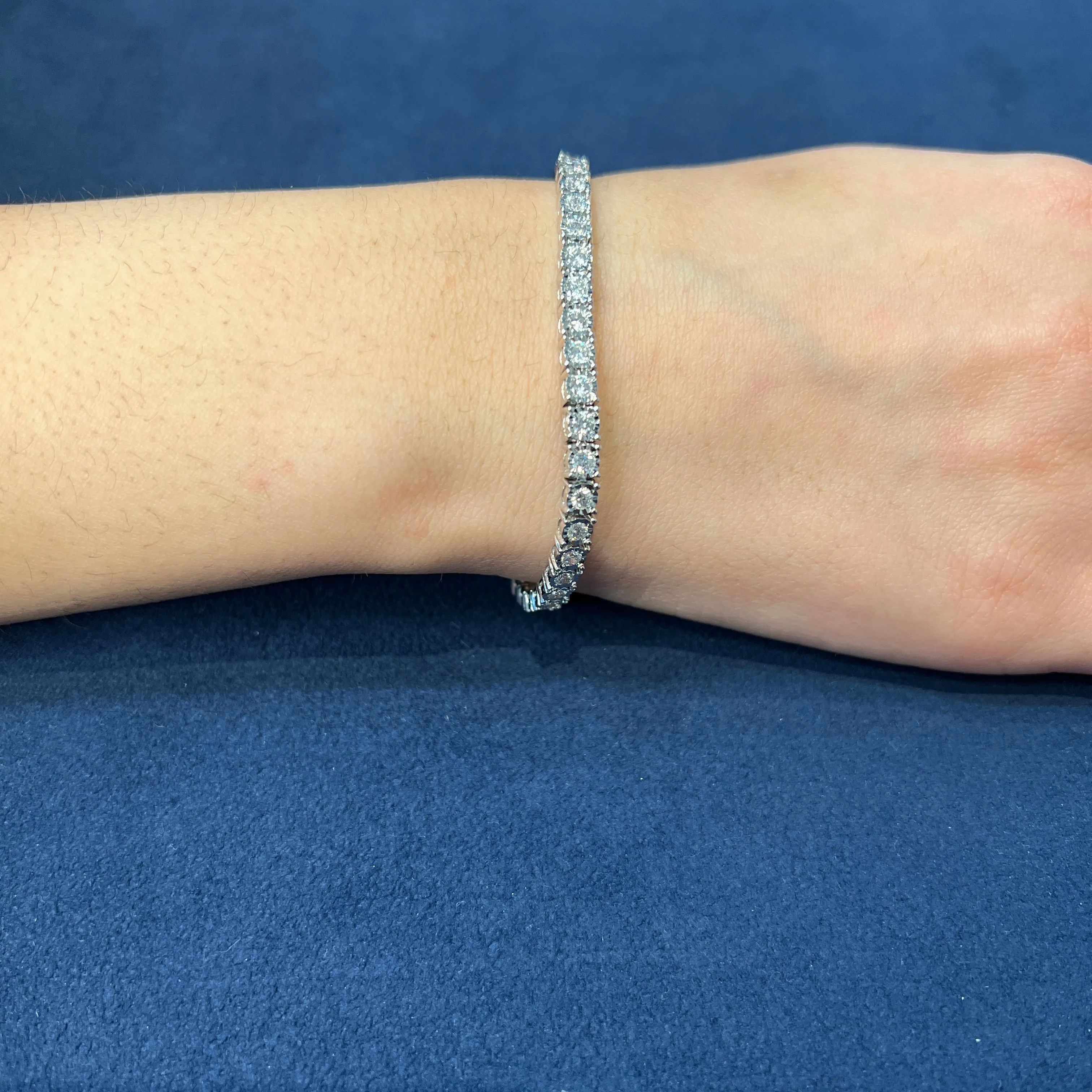 14K White Gold (3.00ct) Diamond Tennis Bracelet