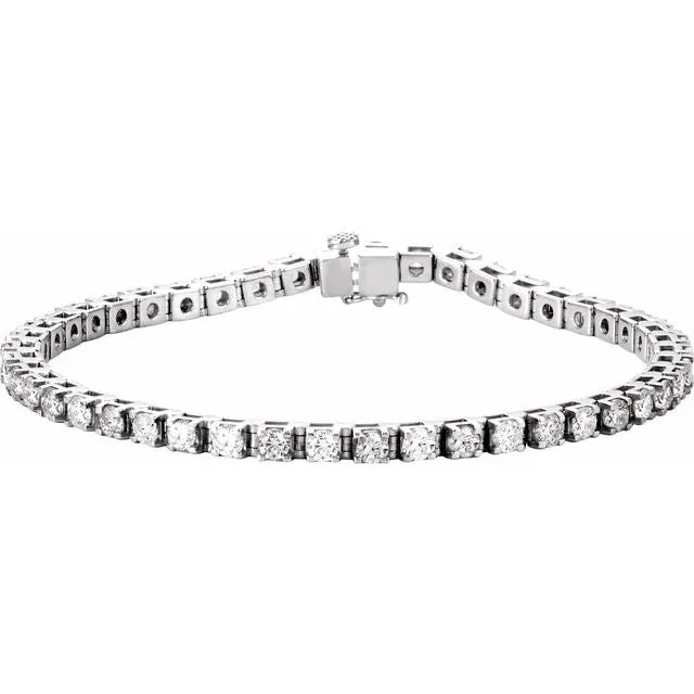 14K White Gold 4 3/4 CTW Lab-Grown Diamond Line 7" Bracelet