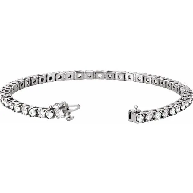 14K White Gold 4 3/4 CTW Lab-Grown Diamond Line 7" Bracelet