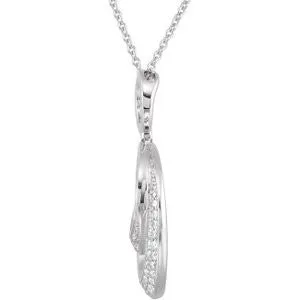 14k White Gold Diamond Circle Necklace