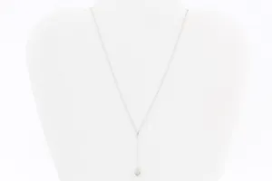 14K White Gold Diamond Pendant Necklace