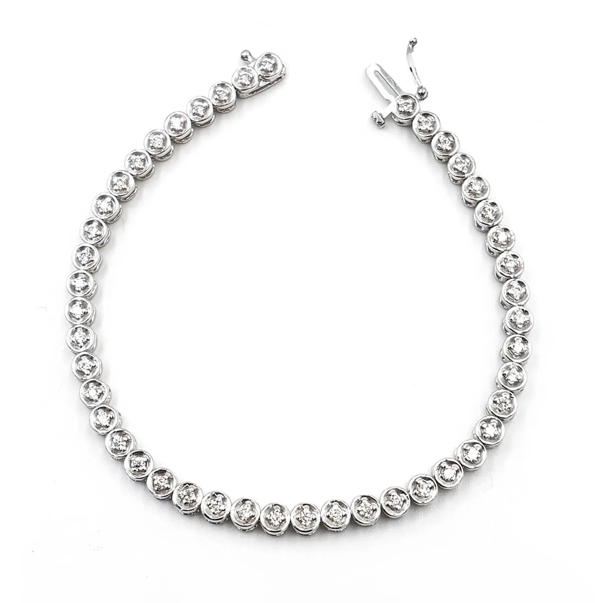 14K White Gold Diamond Tennis Bracelet