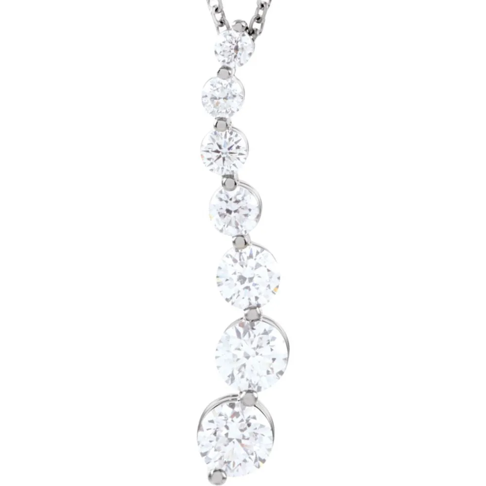 14k White Gold Journey Diamond Necklace