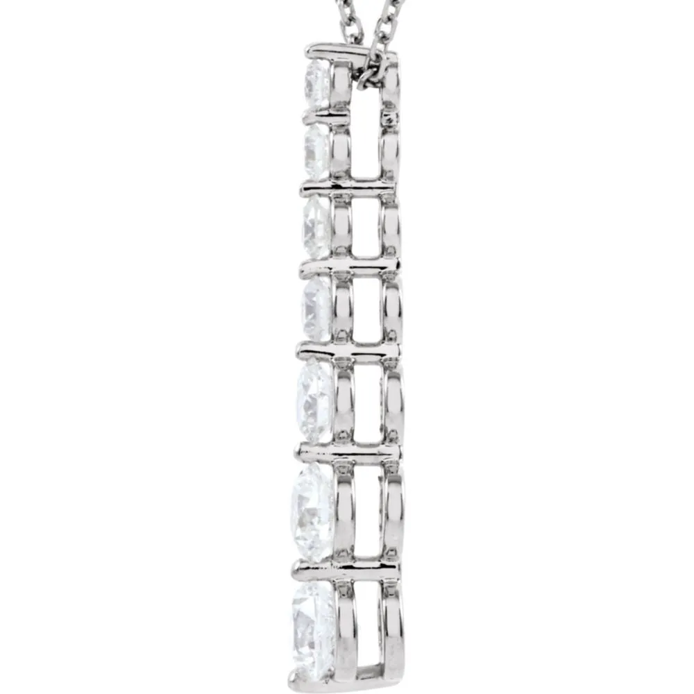 14k White Gold Journey Diamond Necklace