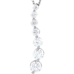 14k White Gold Journey Diamond Necklace
