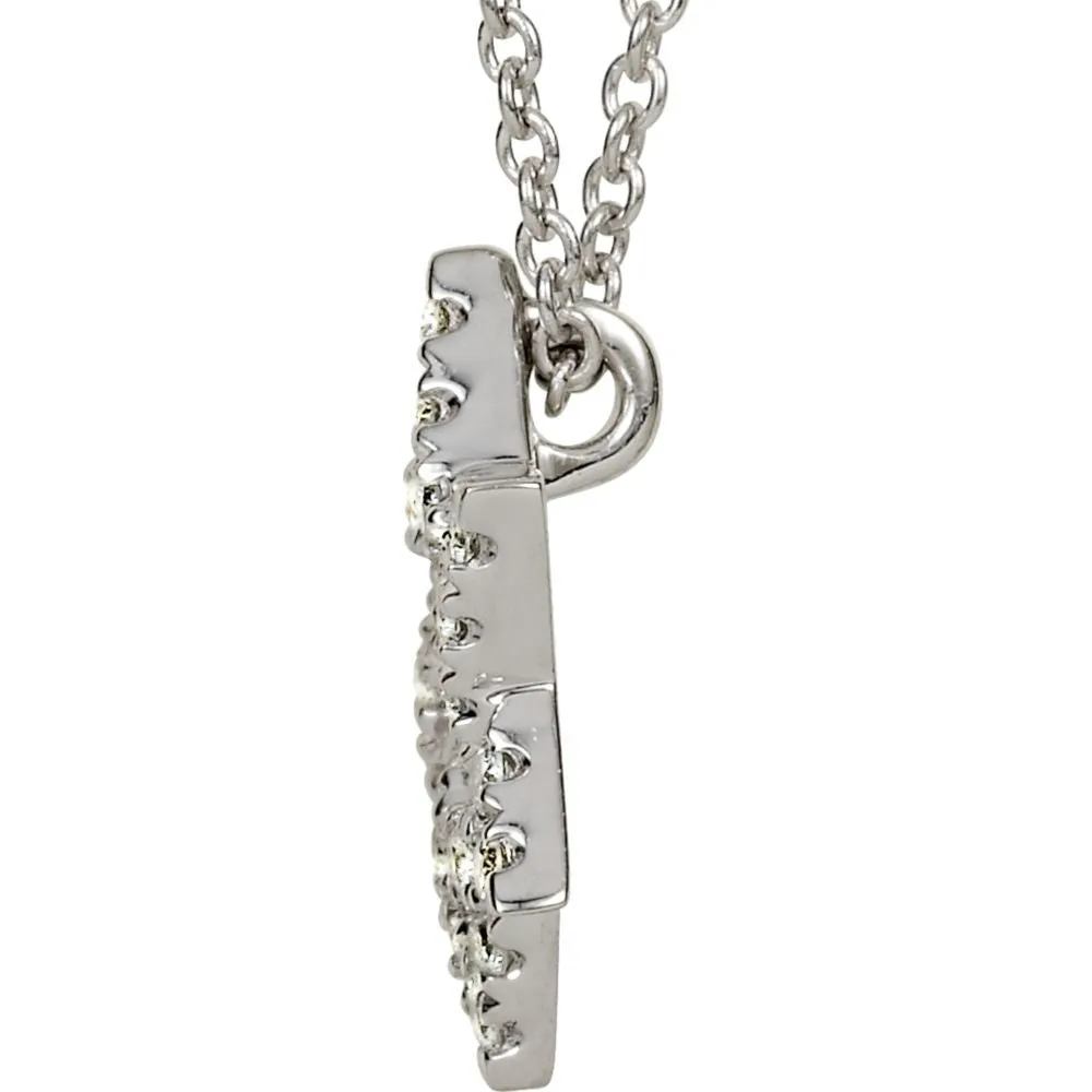 14k White Gold Petite Star of David 1/6 CTW Diamond 16" Necklace