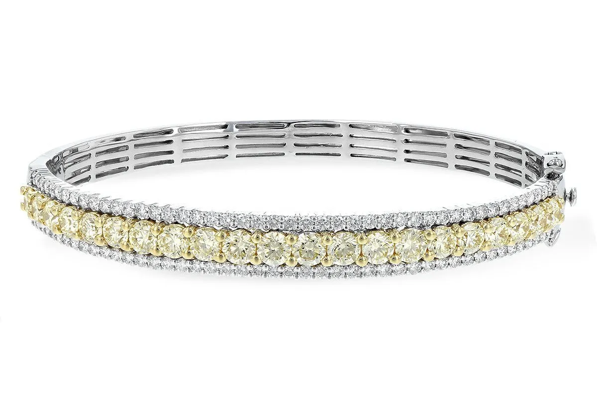 14K White Gold Yellow Diamond Bangle (5.43ctw)