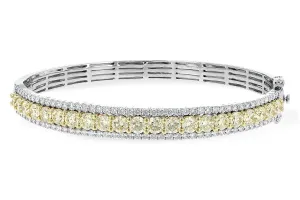 14K White Gold Yellow Diamond Bangle (5.43ctw)
