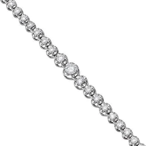 14K White Solid Gold Womens Diamond Necklace 2.79 Ctw