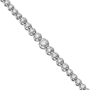 14K White Solid Gold Womens Diamond Necklace 2.79 Ctw