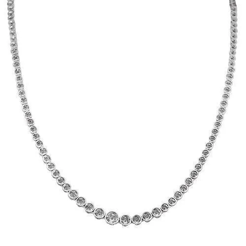 14K White Solid Gold Womens Diamond Necklace 2.79 Ctw
