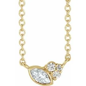 14K Yellow 1/10 CTW Diamond 18" Necklace