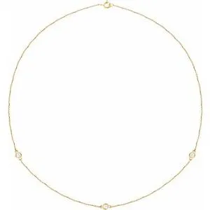 14K Yellow 1/3 CTW Natural Diamond 3-Station 18" Necklace