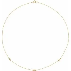 14K Yellow 1/5 CTW Diamond 3-Station 18" Necklace