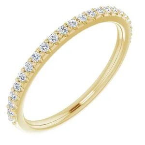 14K Yellow 1/5 CTW Diamond Band for 7x5 mm Emerald Ring