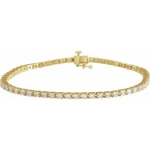 14K Yellow 3 CTW Natural Diamond Line 7 1/4" Bracelet