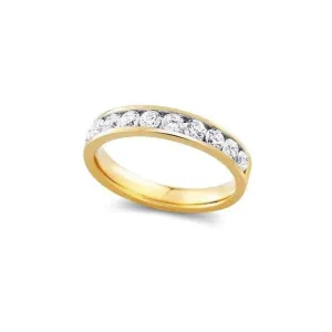 14K Yellow Gold 0.75CT Diamond Comfort Fit Anniversary Band