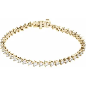 14K Yellow Gold 4 3/4 CTW Lab-Grown Diamond Line 7 1/4" Bracelet