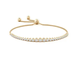 14k Yellow Gold Diamond Bezel Pulley Bracelet
