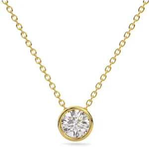 14k Yellow Round C.V.D Diamond Pendant Necklace (1.0.ct.tw)