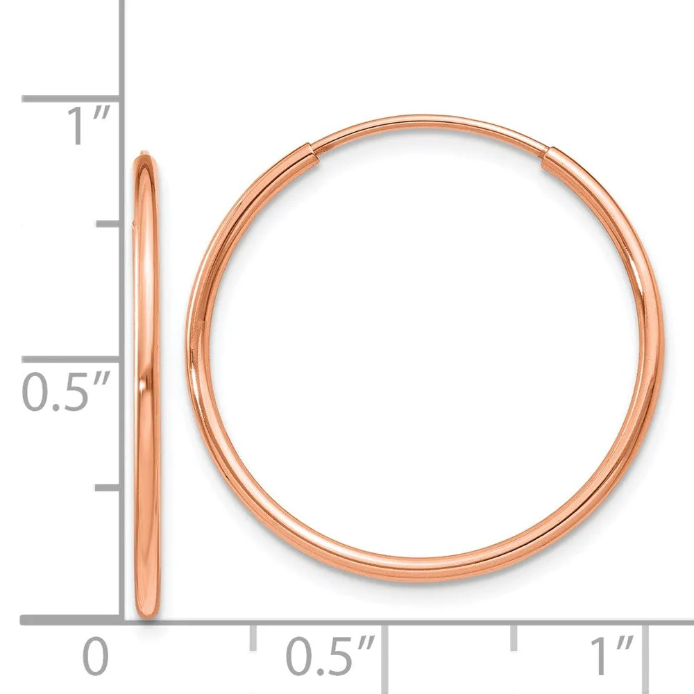 14KT Rose Gold 22X1.2MM Hoop Earrings